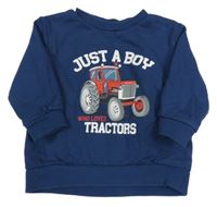 Tmavomodrá mikina s traktorem