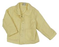 Citronová šustáková prošívaná lehce zateplená bunda 