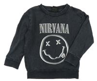 Antracitová mikina se smajlíkem - NIRVANA