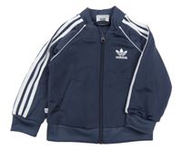 Tmavošedá propínací sportovní mikina s logem Adidas