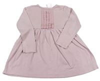 Světlerůžové bavlněné šaty s nášivkou zn. H&M