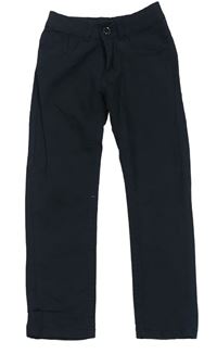 Tmavomodré pruhované plátěné kalhoty Grace Jeans