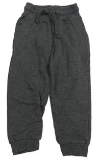 Tmavošedé tepláky s logem Adidas
