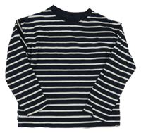 Tmavomodro-bílá pruhovaná mikina Zara