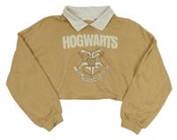 Béžová crop mikina s erbem a límečkem - Harry Potter zn. H&M