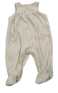 Béžové sametové dupačky se zajíčky Sergent Major