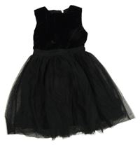 Černé sametovo/tylové šaty Primark