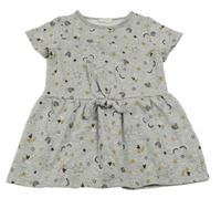 Šedé teplákové šaty s obrázky Orchesta 