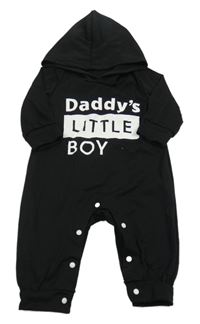 Černý overal s nápisem a kapucí Shein 