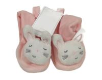 Nové - Růžové sametové capáčky se zajíčky Mothercare vel. 15