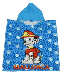 Azurové froté osuškové pončo s Paw Patrol a kapucí 