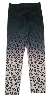 Šedo-růžové vzorované sportovní legíny George