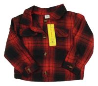 Nové - Červeno-černá kostkovaná košile Shein