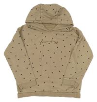Béžová mikina s puntíky a kapucí George