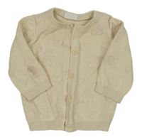 Béžový srdíčkovaný propínací svetr F&F