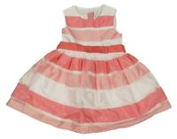 Korálovo-bílé pruhované tylové šaty Jasper Conran