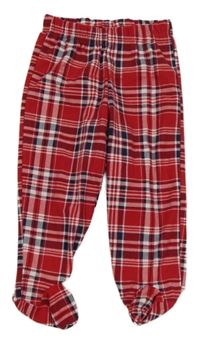 Červeno-bílo-tmavomodré kostkované polodupky In Extenso