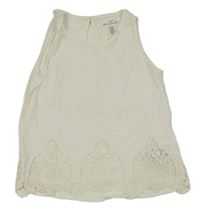 Bílý halenkový top s madeirou H&M