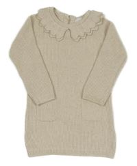 Béžové vzorované pletené šaty s volánky Primark