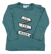 Zeleno-černé melírované triko s nápisy Feetje