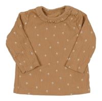 Oranžovobéžové žebrované triko s kytičkami George 