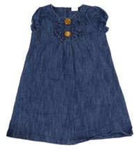 Tmavomodré riflové šaty s volánky Next