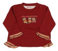 Červená podšitá mikina s kočkami Sigikid