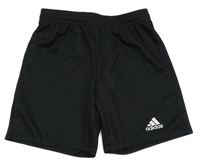Černé sportovní funkční kraťasy s logem Adidas 