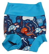 Tmavomodro-azurové neoprenové plavkové kraťasy se zvířátky Splash About