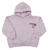 Světlerůžová oversize mikina s kapybarou a kapucí Zara