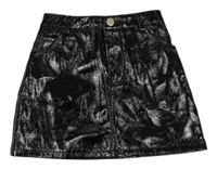 Černá koženková lesklá sukně Primark 