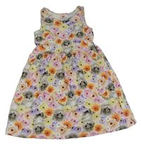 Barevné květované šaty s koťátky H&M
