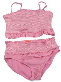Růžové tankini s výšivkou a volánky RIVER ISLAN