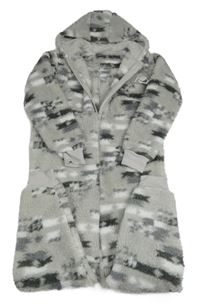 Nová - světlešedo-bílo-šedá army huňatá kombinéza s kapucí St. Bernard