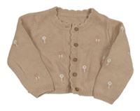 Pudrový propínací svetr s kytičkami George