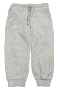 Světlešedé melírované sametové tepláky so cute