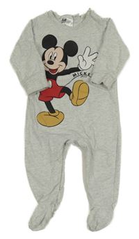 Světlešedý melírovaný overal s Mickey H&M