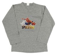 Šedé melírované triko se Spider-many