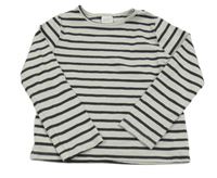 Smetanovo-černé pruhované žebrované triko Next