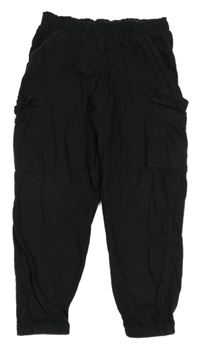 Černé melírované cargo tepláky Next