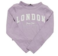 Světlefialové crop triko s nápisy George