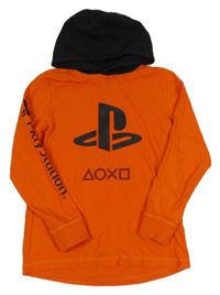 Tmavooranžové triko s logem - PlayStatiton a kapucí Next