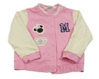 Růžovo-smetanová baseballová mikina s Minnie Disney