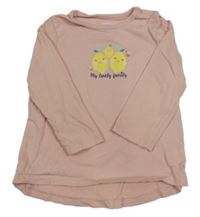 Pudrové triko s citrony Topomini