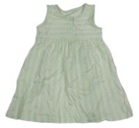 Světlezeleno-bílé pruhované šaty George