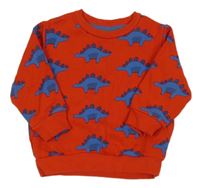 Červená mikina s modrými dinosaury Next
