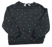 Černá mikina s barevnými srdíčky H&M