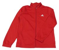 Červená thermo propínací mikina Adidas
