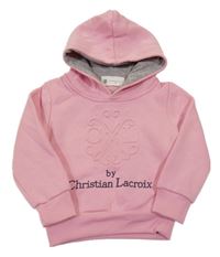 Světlerůžová teplá mikina se znakem a 3D logem a kapucí Christin Lacroix