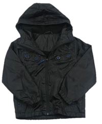 Černá šusťáková jarní bunda s kapucí F&F